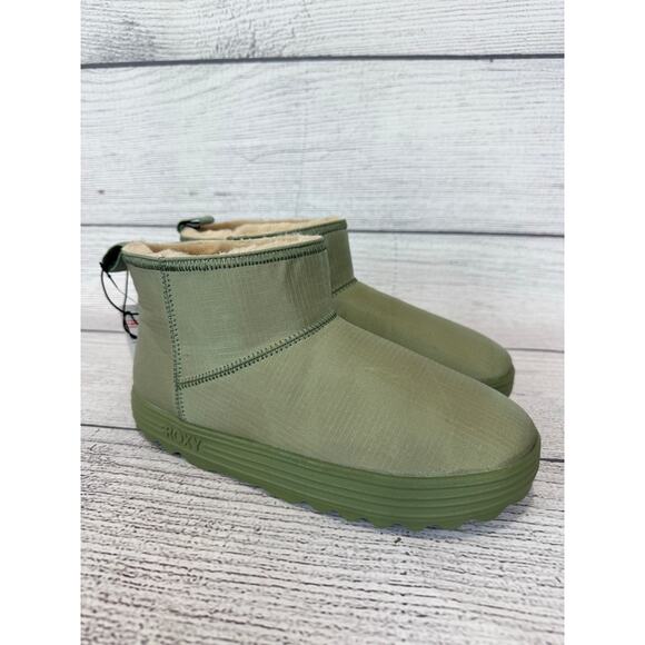 Roxy Women's Green Faux Fur Lined Pull On Booties Size 8 - Picture 5 of 10